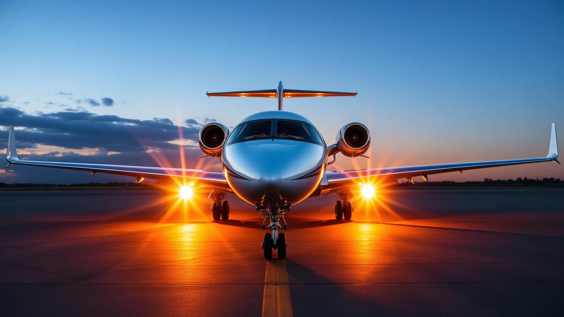 Premium private jet on tarmac